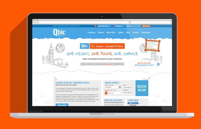 Qbic Hotel Website Design