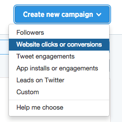 create new Twitter campaign 