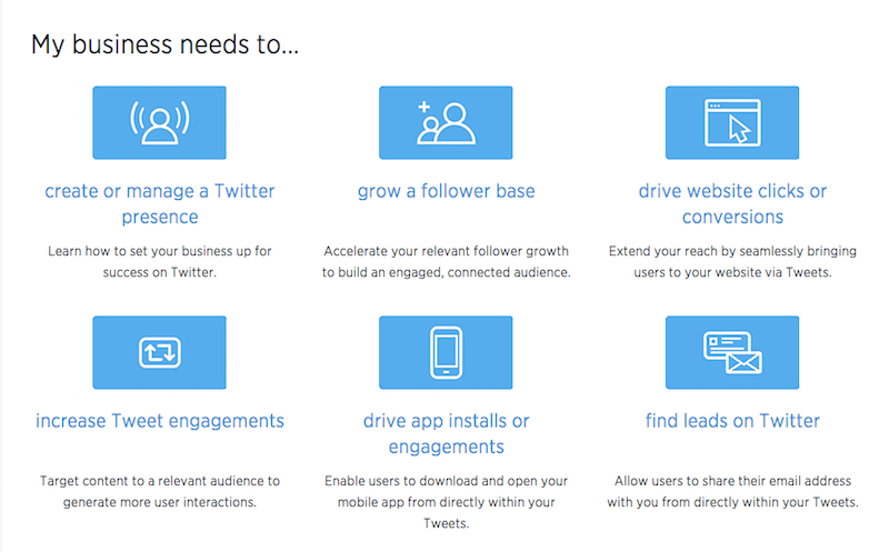 Twitter marketing options